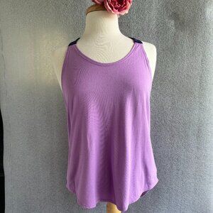 Women's Nike Dri-Fit Lavender with Navy T-Strap back Loose Fit Tank Top Size: M